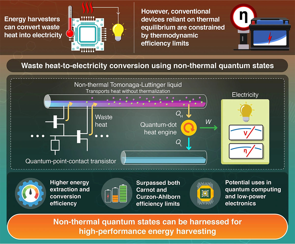 Efficient heat-energy conversion from a non-thermal Tomonaga-Luttinger liquid