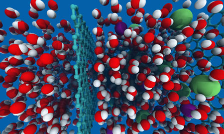 Water desalination through nanoporous graphene