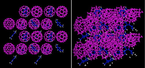 Simulated structures of superhard carbon