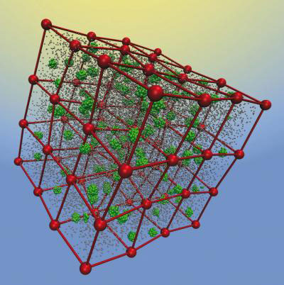 cubic crystal built of soft patchy diblock star polymers
