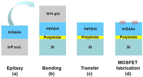 Fabrication method of transistors on polyimide