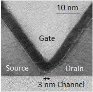 Electron microscope image of transistor