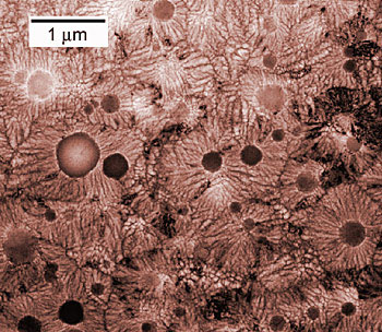Q-glass - odd microstructure of this aluminum-iron-silicon mixture