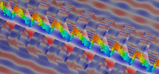 computer simulation of the glass accelerator chip