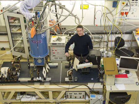 Andrei Pimenov in his Optics Lab