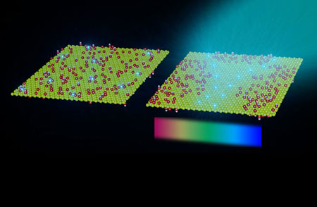 Comparison of graphene oxide before (left) and after (right) annealing treatment
