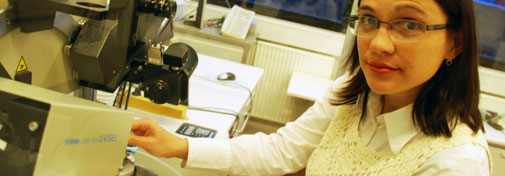 Marité Cardenas in her lab at University of Copenhagen, Department of Chemistry