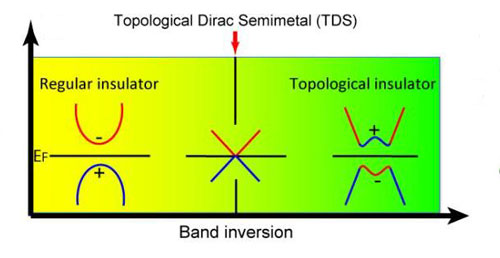 A topological Dirac semi-metal state is realized at the critical point in the phase transition from a normal insulator to a topological insulator