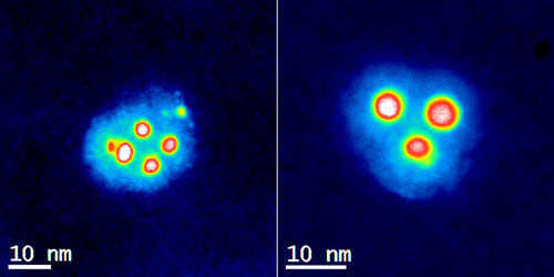 >Hybrid nanoparticles with four and three multicomponent cores