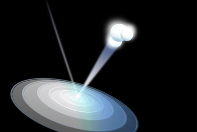 A water molecule bounces off a liquid surface