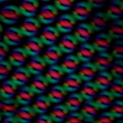 Lorentz transmission electron microscopy image of an array of biskyrmions
