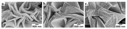 close-up images taken with a scanning electron microscope showing a shrink wrap's surface