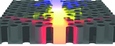 nanolaser based on the disorder in the pattern of holes in the photonic crystal