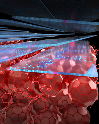 Molecules in face-on orientation inside organic solar cell