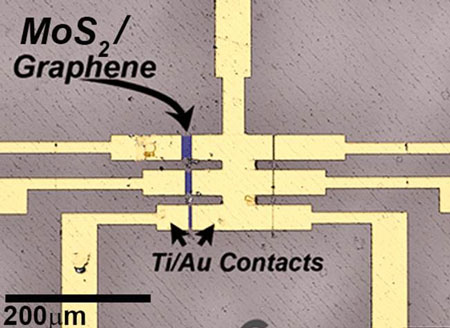 A photosensor fabricated on the MoS2/graphene heterostructure