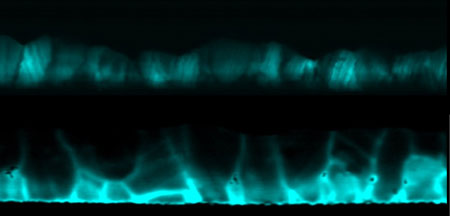 Cross-sectional electron beam-induced current map