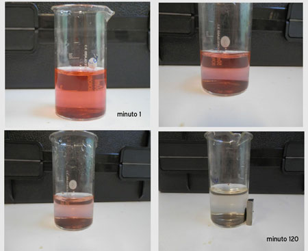 Dissolution process of organic particles through nanoparticles