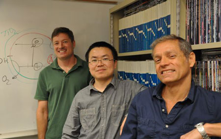 From right to left: Francisco Zaera, Yadong Yin and Christopher Bardeen