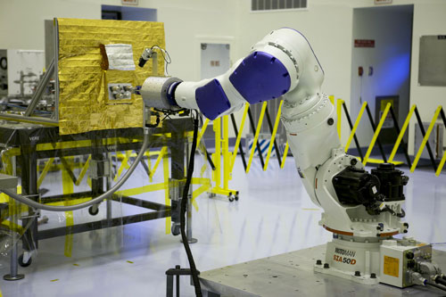 RROxiTT industrial robot mimicked how future space robots could transfer oxidizer to a satellite valve