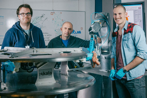 From the left: Elling Ruud Øye, Ekrem Misimi and Aleksander Eilertsen at SINTEF