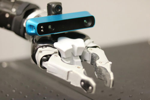 a camera attached to a robot's hand