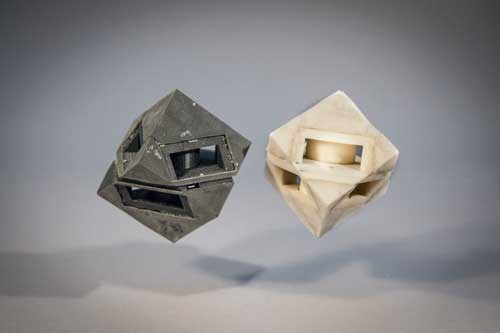 cube robot with shock-absorbing skins