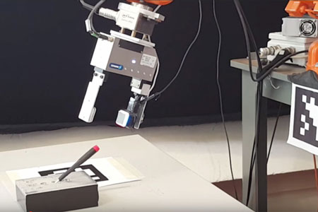 A GelSight sensor attached to a robot’s gripper