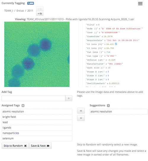 screen capture of the Science Search interface shows how users can easily validate metadata tags