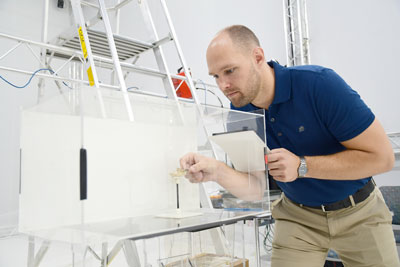 Matthew Woodward in his lab