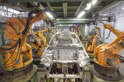 automobile robot assembly line
