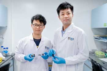 NUS Assistant Professor Chen Po-Yen (right) and doctoral student Yang Haitao (left)