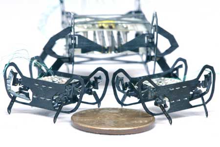 the microrobot HAMR-Jr is only slightly bigger in length and width than a penny
