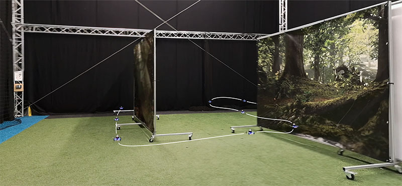 Timelapse image of one of the paths flown by a robot
