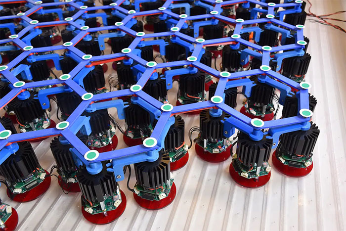 building blocks linked together in a hexagonal pattern