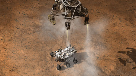 NASA's Curiosity rover touches down onto the Martian surface