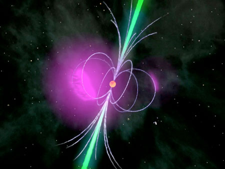  gamma-ray pulsar is a compact neutron star that accelerates charged particles to relativistic speeds in its extremely strong magnetic field
