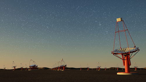 Artistic view of CTA, the ground Cherenkov Telescope Array
