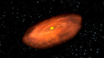 Weighing the planet-forming disc around a nearby star
