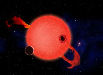 Young Red Dwarf Star with Planet