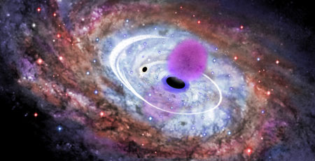 satellite galaxy on a collision course with the galactic black hole