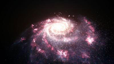Artist's Impression of a Galaxy Undergoing a Starburst