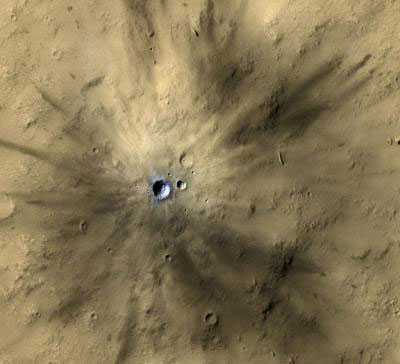 A Fresh Impact Crater on Mars