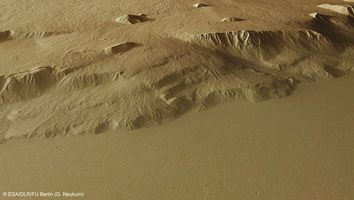 Perspective view of Olympus Mons flanks