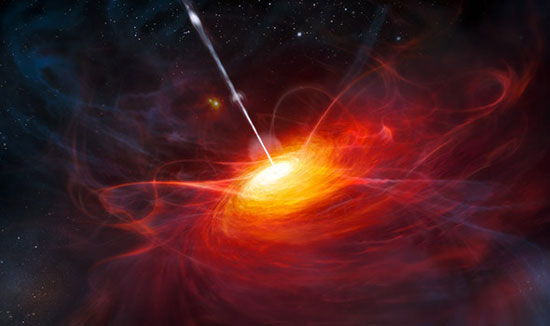 Artist’s rendering of ULAS J1120+0641, a quasar