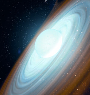 The Be star spins at extremely high velocidad, ejecting matter through an equatorial disc