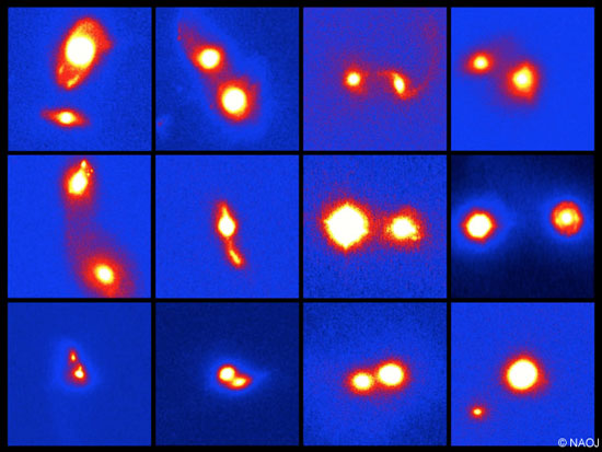 Examples of infrared K-band images of luminous, gas-rich, merging galaxies