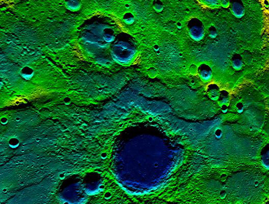 a long collection of ridges and scarps on the planet Mercury called a fold-and-thrust belt