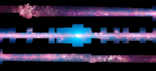 A new panorama from NASA's Spitzer Space Telescope shows us our galaxy's plane all the way around us in infrared light