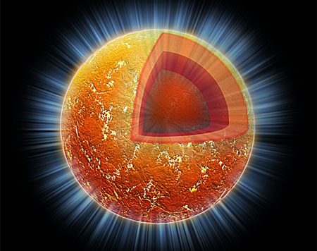 Illustration of the structure of a neutron star