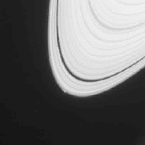 disturbance visible at the outer edge of Saturn's A ring